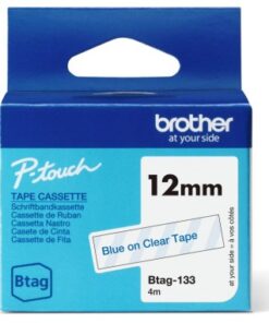 Brother btag133 12mm blue on clear tape