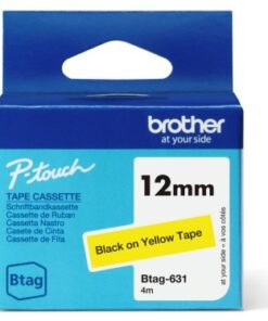 Brother btag631 12mm black on yellow tape