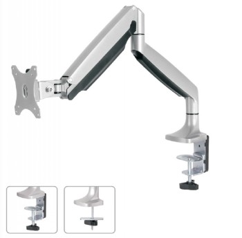 NEOMOUNTS FLAT SCREEN DESK MOUNT (10-32") DESK CLAMP/GROMMET 1 SCREEN SILVER