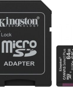 KINGSTON 64 GB CANVAS SELECT PLUS GEN3 MICROSD, A1, U1, V10 (100R) + ADAPTER