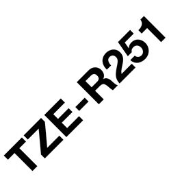 Brother tze-r251 -satiininauha – musta teksti valkoisella nauhalla, 24 mm