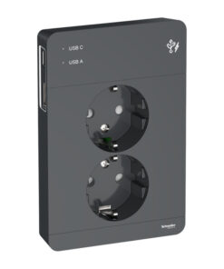 SCHNEIDER ELECTRIC EXXACT 2-PISTORASIA + 2X USB LATAUS A+C 3 A ANTRASIITTI