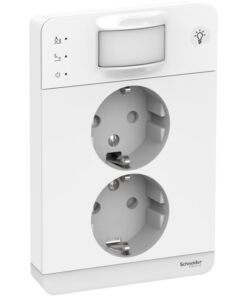 Schneider electric exxact 2-osainen pistorasia peitelevyllä liiketunnistin 160° ja valo integroituna jl 2x valkoinen
